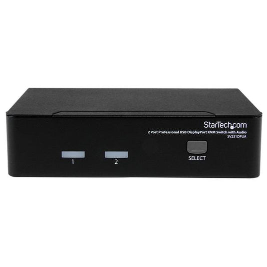 Star Tech 2 Port Professional USB DisplayPort KVM Switch with Audio