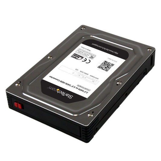 Star Tech 2.5” to 3.5” SATA Aluminum Hard Drive Adapter Enclosure with SSD / HDD Height up to 12.5mm