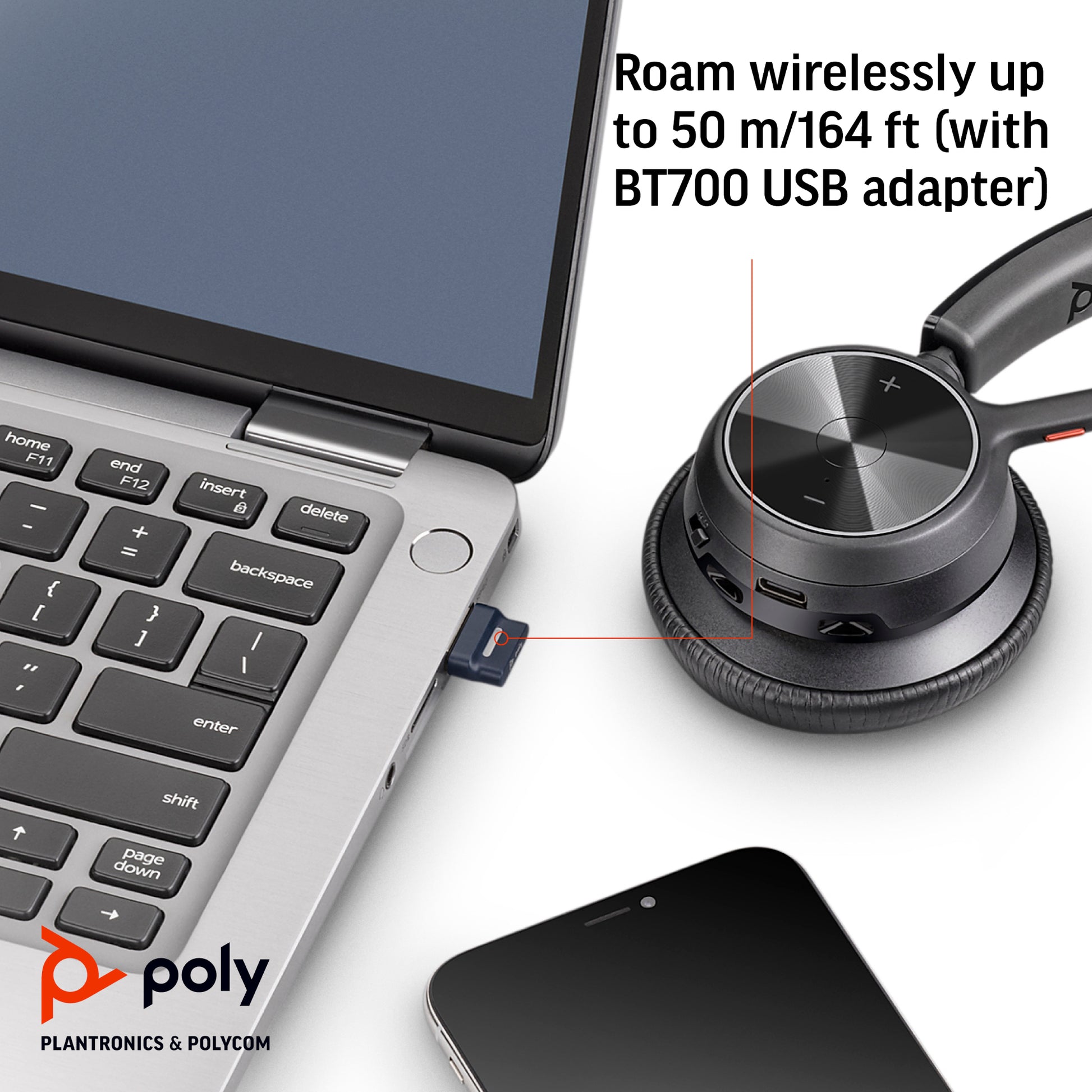HP Poly Voyager 4310 USB-C Headset +BT700 dongle +Charging Stand