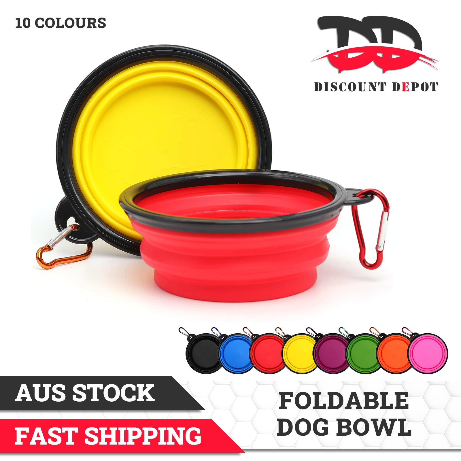 Portable Foldable Pet Bowl Collapsible Silicone Food Water Feeder Dog Cat Cup