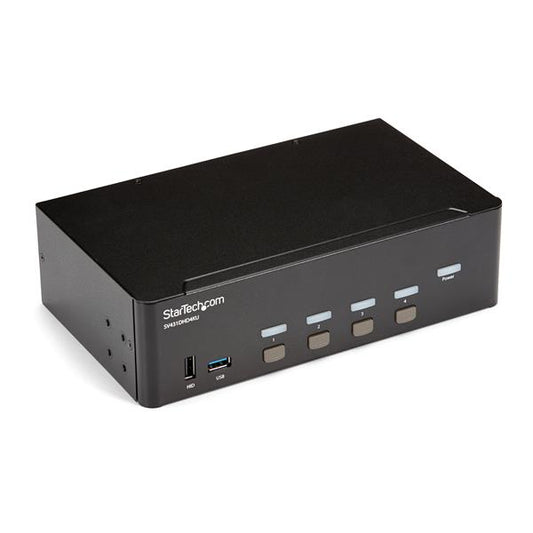 Star Tech 4 Port HDMI KVM Switch - 4K 30Hz - Dual Display