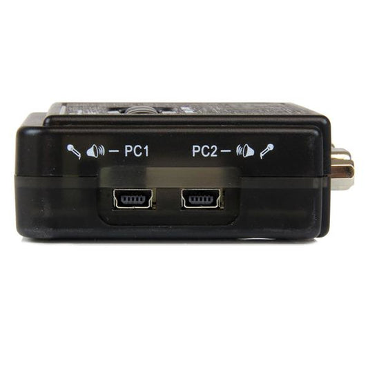 Star Tech 2 Port Black USB KVM Switch Kit with Audio and Cables