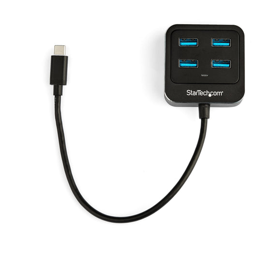 Star Tech 4-Port USB C Hub - USB-C to 4x USB-A Ports - SuperSpeed 10Gbps USB 3.2 Gen 2 Type-C Hub - USB Bus Powered - Portable/Compact USB-C to USB Adapter Hub for Laptop - Aluminum