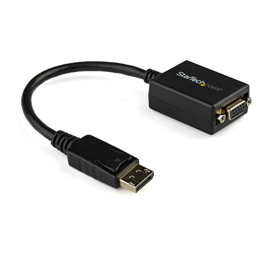 StarTech DisplayPort to VGA Adapter - Active DP to VGA Converter - 1080p Video - DisplayPort Certified - DP/DP++ Source to VGA Monitor Cable Adapter Dongle - Latching DP Connector