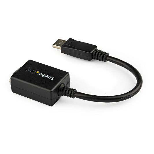 Star Tech DisplayPort to VGA Adapter - Active DP to VGA Converter - 1080p Video - DisplayPort Certified - DP/DP++ Source to VGA Monitor Cable Adapter Dongle - Latching DP Connector