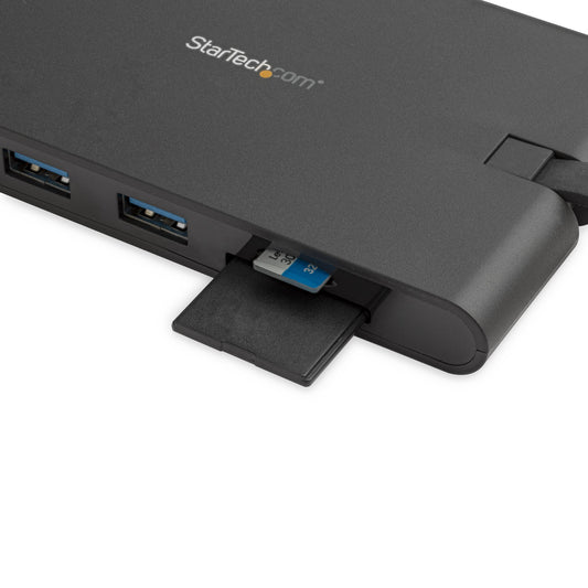 Star Tech USB C Multiport Adapter - USB Type-C Mini Dock with HDMI 4K or VGA 1080p Video - 100W Power Delivery Passthrough, 3-port USB 3.0 Hub, GbE, SD & MicroSD - Laptop Travel Dock