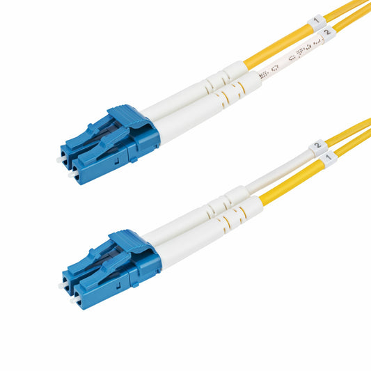 Star Tech 1m (3.3ft) LC to LC (UPC) OS2 Single Mode Duplex Fiber Optic Cable, 9/125µm, 100G, Bend Insensitive, Low Insertion Loss - LSZH Fiber Jumper Cord