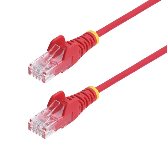 Star Tech 3m Red Slim CAT6 Ethernet Cable, Snagless, 100W PoE, UTP, LSZH, 28AWG Pure Bare Copper Wire, Slim RJ45 Network Patch Cord w/Strain Reliefs, Individually Tested