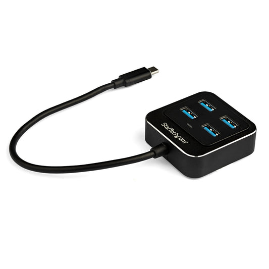 Star Tech 4-Port USB C Hub - USB-C to 4x USB-A Ports - SuperSpeed 10Gbps USB 3.2 Gen 2 Type-C Hub - USB Bus Powered - Portable/Compact USB-C to USB Adapter Hub for Laptop - Aluminum