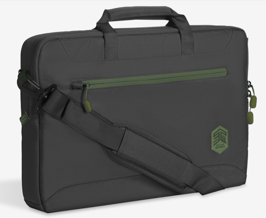 STM (ECO BRIEF) LAPTOP SHOULDERBAG, FITS UP TO 16", BLACK , 3YR WTY