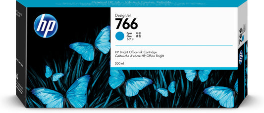 HP 766 300-ml Cyan DesignJet Ink Cartridge