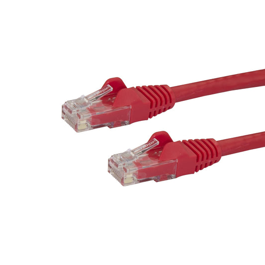 StarTech 50cm CAT6 Ethernet Cable - Red CAT 6 Gigabit Ethernet Wire -650MHz 100W PoE RJ45 UTP Network/Patch Cord Snagless w/Strain Relief Fluke Tested/Wiring is UL Certified/TIA