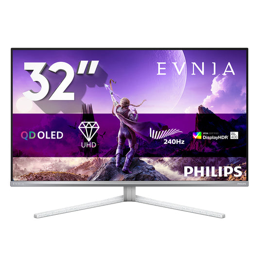 Philips Evnia 8000 32M2N8900/75 computer monitor 80 cm (31.5") 3840 x 2160 pixels 4K Ultra HD QD-OLED White