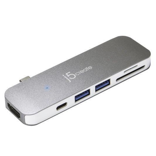 j5create JCD386 laptop dock/port replicator USB 3.2 Gen 1 (3.1 Gen 1) Type-C Grey