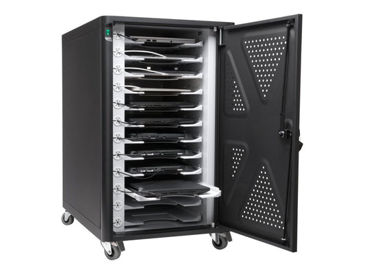 KENSINGTON 12 BAY CHARGE CABINET, FITS UP TO 14" LAPTOPS, UP TO 90W AC POWER