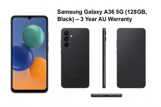 SAMSUNG GALAXY A36, 6.7", 128GB, 5G, 50MP, EE, BLACK, 3YR