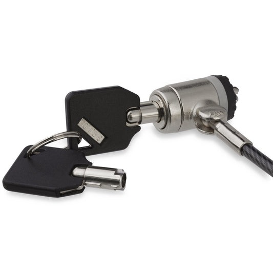 Star Tech 6ft (2m) Laptop Cable Lock with Keys - Keyed Security Cable Lock for Compatible K-Slot Laptops, Desktops, Computers & Other Devices - Anti-Theft Vinyl Coated Steel Cable Lock