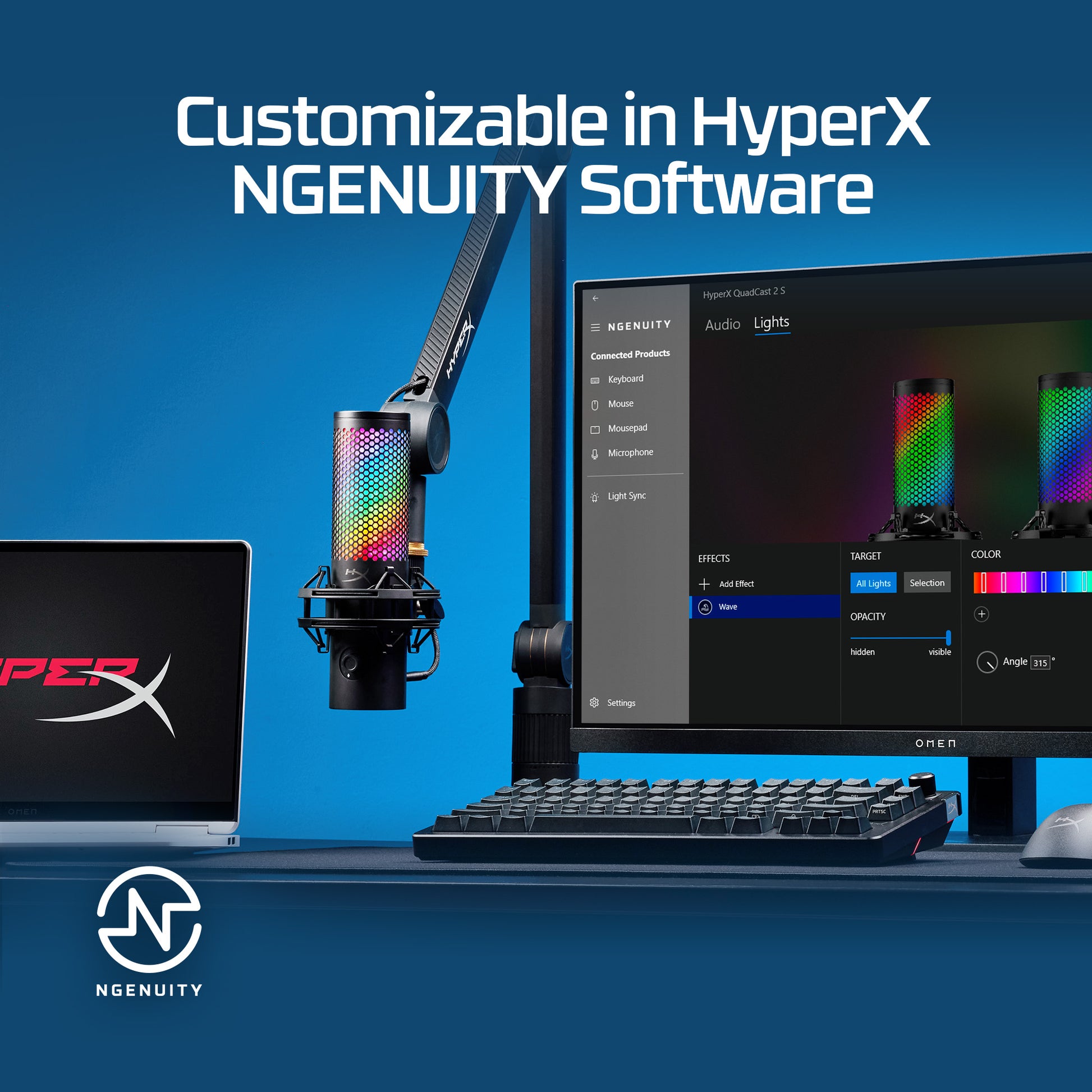 HyperX QuadCast 2 S - USB Microphone (Black) Table microphone