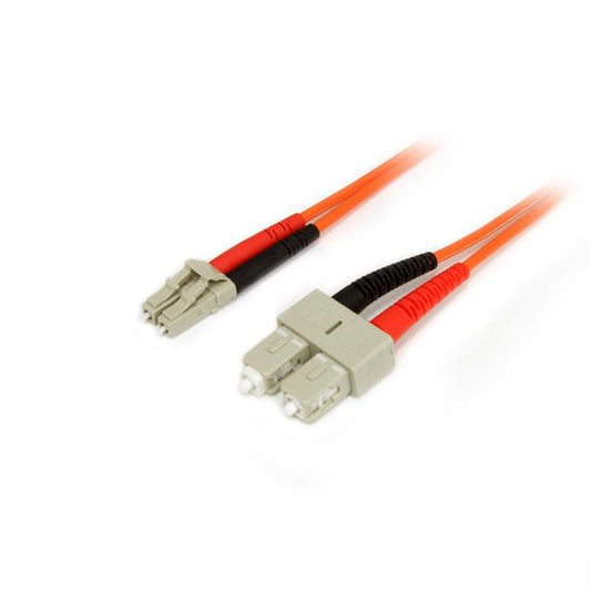 Star Tech 2m Fiber Optic Cable - Multimode Duplex 50/125 - LSZH Fiber Jumper Cord - LC/SC