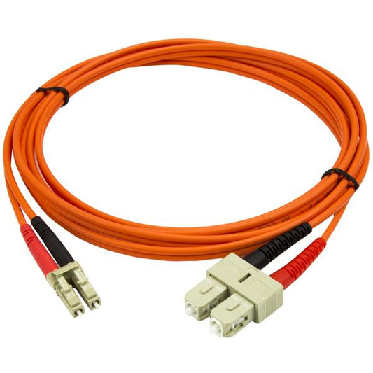 Star Tech 2m Fiber Optic Cable - Multimode Duplex 50/125 - LSZH Fiber Jumper Cord - LC/SC