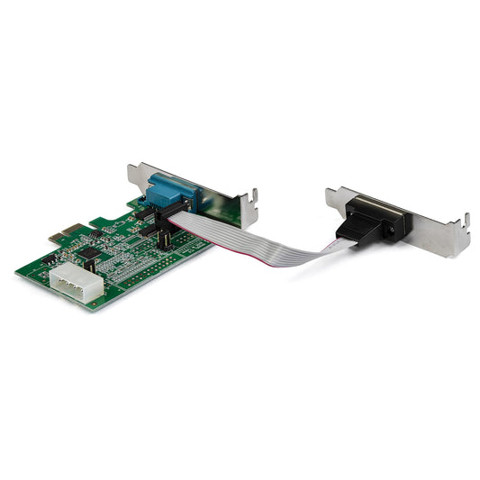 Star Tech 2-port PCI Express RS232 Serial Adapter Card - PCIe RS232 Serial Host Controller Card - PCIe to Serial DB9 - 16950 UART - Low Profile Expansion Card - Windows & Linux