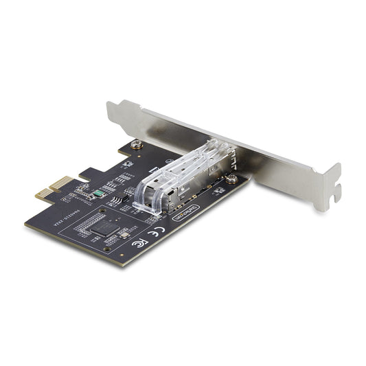 Star Tech 1-Port GbE SFP Network Card, PCIe 2.1 x1, Intel I210-IS, 1GbE Controller, 1000BASE Copper/Fiber Optic, Single-Port Gigabit Ethernet NIC, Desktop/Server Backplanes - Windows and Linux Compatible