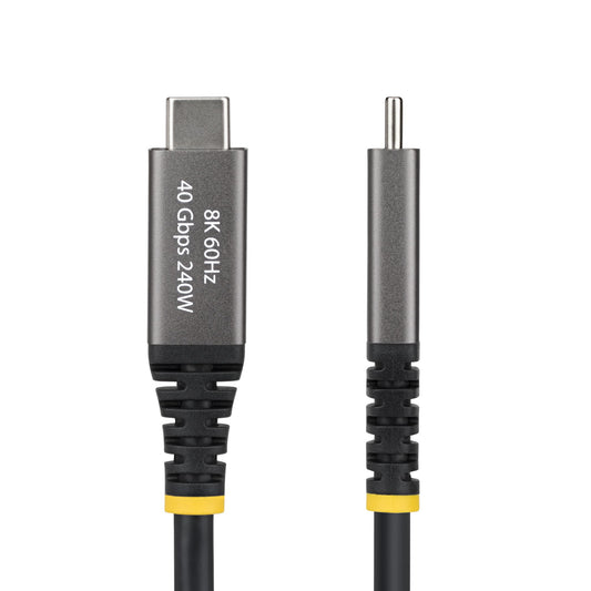 Star Tech 2m (6ft) Active USB4 Cable, 40Gbps, 240W PD, 8K 60Hz/4K 240Hz DP2.1 DP40, TPE Jacket, Thunderbolt 4 Compatible USB-C Cable - Black USB-C Cord
