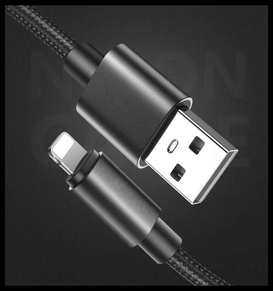 Braided USB Charging & Data Cable for iPhone 14, 13, 12, 11 Pro Max, XR, and iPad