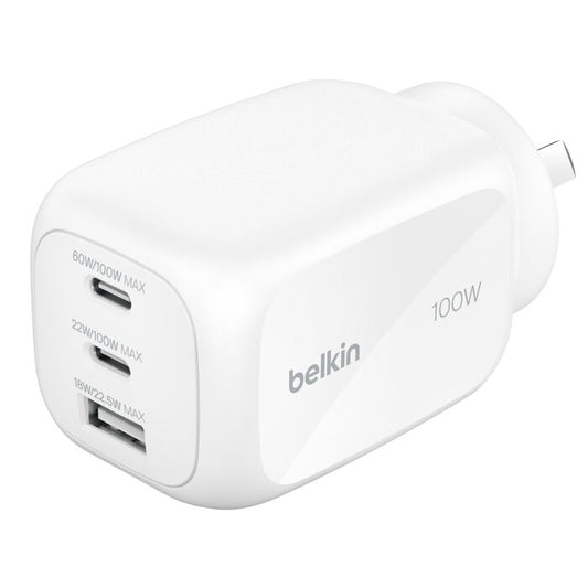 Belkin BoostCharge Pro 3-Port GaN Wall Charger (WCH016AUWH)
