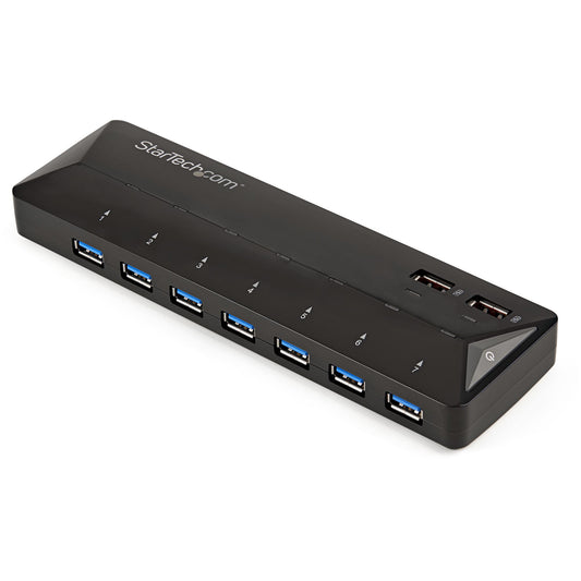 Star Tech 7-Port USB 3.0 Hub plus Dedicated Charging Ports - 2 x 2.4A Ports~7-Port USB 3.0 Hub (5Gbps) plus Dedicated Charging Ports - 2 x 2.4A Ports