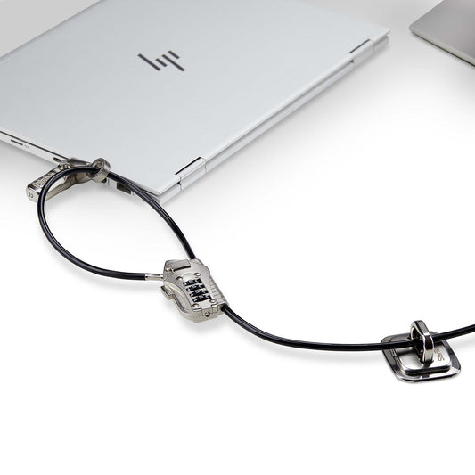 Star Tech Laptop/Desktop & Peripheral Lock Kit, Theft-Deterring Security Lock, K-Slot, 9.8ft (3m) Steel Cable, 3x Devices, User-Resettable 4-Digit Lock - TAA