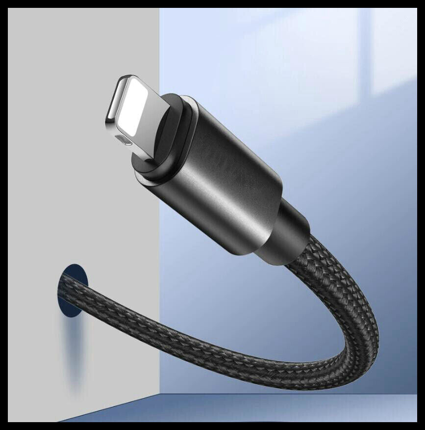 Braided USB Charging & Data Cable for iPhone 14, 13, 12, 11 Pro Max, XR, and iPad