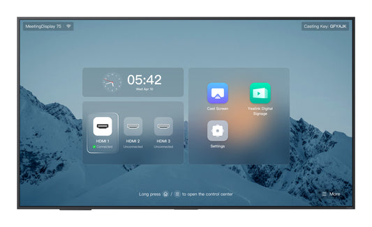 Yealink MeetingDisplay 75'' 65" 3840 x 2160 pixels IPS Wi-Fi 6 (802.11ax) Black Bluetooth