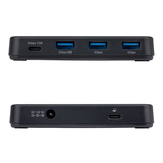 Star Tech 4-Port USB-C and USB-A Hub, 5Gbps, Self-Powered, 2-in-1 USB-C and USB-A Host Cable, 1x USB-C and 3x USB-A (1x BC 1.2), 36W Power Adapter Included