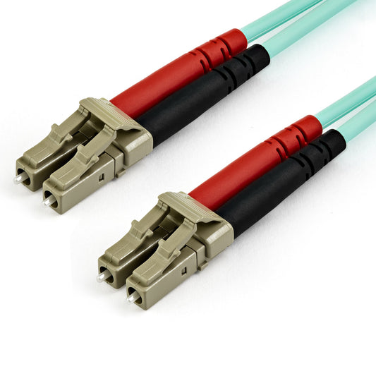 Star Tech 7m (22ft) LC/UPC to LC/UPC OM3 Multimode Fiber Optic Cable, Full Duplex 50/125μm Zipcord Fiber Cable, 100G, Low Insertion Loss, LSZH Fiber Jumper Cord
