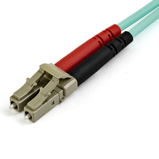 Star Tech 7m (22ft) LC/UPC to LC/UPC OM3 Multimode Fiber Optic Cable, Full Duplex 50/125μm Zipcord Fiber Cable, 100G, Low Insertion Loss, LSZH Fiber Jumper Cord