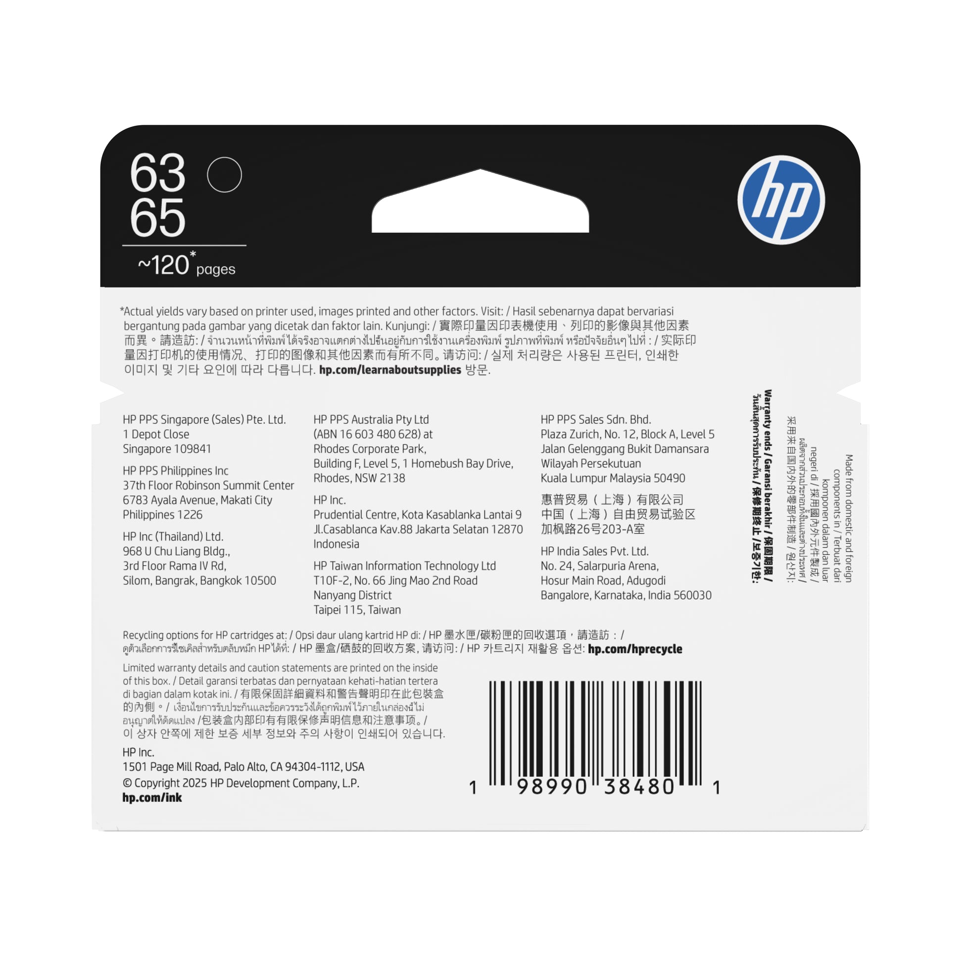 HP 63/65 Black Original Ink Cartridge