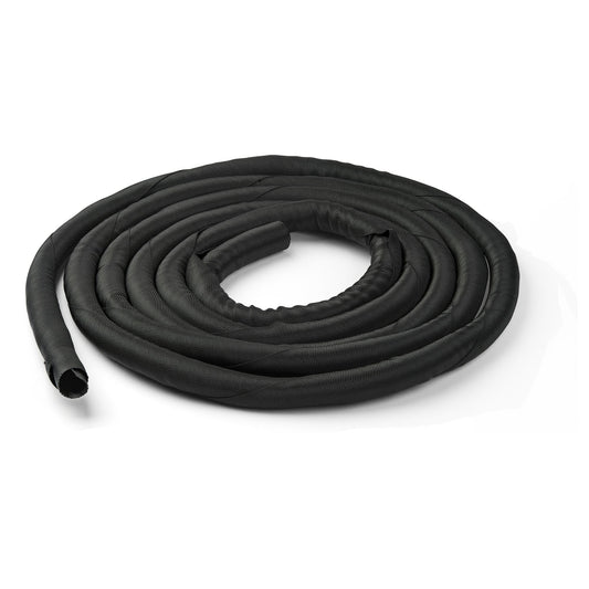 Star Tech 15' (4.6m) Cable Management Sleeve - Flexible Coiled Cable Wrap - 1.0-1.5" dia. Expandable Sleeve - Polyester Cord Manager/Protector/Concealer - Black Trimmable Cable Organizer
