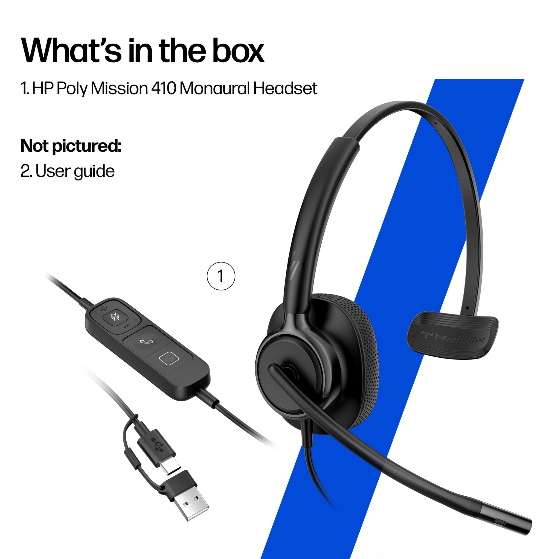 HP Poly Mission 425 Stereo USB Wired Headset