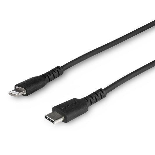 Star Tech 3 foot (1m) Durable Black USB-C to Lightning Cable - Heavy Duty Rugged Aramid Fiber USB Type C to Lightning Charger/Sync Power Cord - Apple MFi Certified iPad/iPhone 12