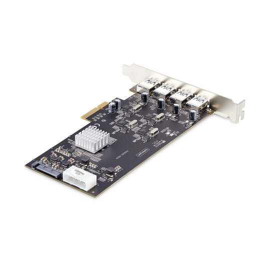Star Tech 4-Port USB PCIe Card, USB 3.2 5Gbps, PCI Express Expansion Card with 4x Independent USB Controllers, 4x USB-A Ports, Windows/macOS/Linux