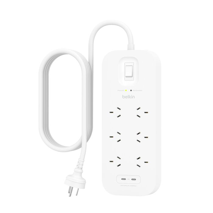 Belkin 6-Outlet Surge Protector with Dual USB-C 30W (SRB006AU2M)