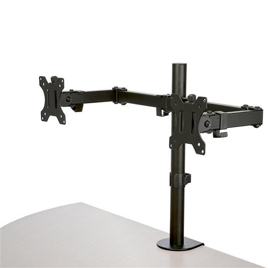 Star Tech Desk Mount Dual Monitor Arm - Desk Clamp / Grommet VESA Monitor Mount for up to 32 inch Displays - Ergonomic Articulating Monitor Arm - Height Adjustable/Tilt/Swivel/Rotating