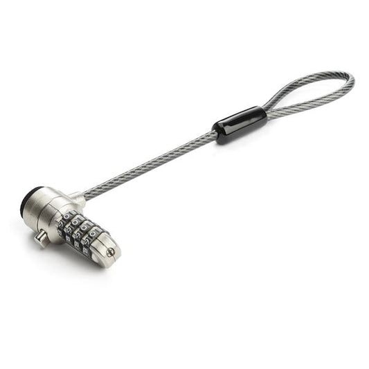 Star Tech Universal Laptop Cable Lock Expansion Loop - 6” (15cm) Anti Theft 4-Digit Combination K-Slot Lock - Computer Security Cable to Create Twin/Multi-Head Lock for Multiple Devices