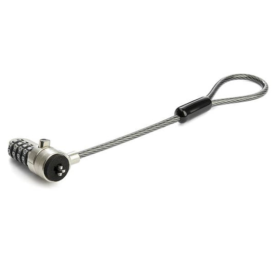 Star Tech Universal Laptop Cable Lock Expansion Loop - 6” (15cm) Anti Theft 4-Digit Combination K-Slot Lock - Computer Security Cable to Create Twin/Multi-Head Lock for Multiple Devices