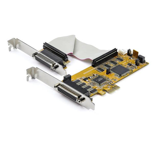 Star Tech 8-Port PCI Express RS232 Serial Adapter Card, PCIe RS232 Serial Card, 16C1050 UART, Low Profile Serial DB9 Controller/Expansion Card, 15kV ESD Protection, Windows Only - TAA