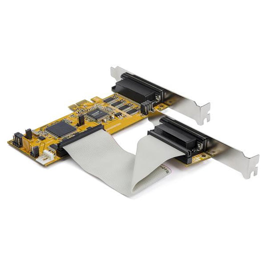 Star Tech 8-Port PCI Express RS232 Serial Adapter Card, PCIe RS232 Serial Card, 16C1050 UART, Low Profile Serial DB9 Controller/Expansion Card, 15kV ESD Protection, Windows Only - TAA