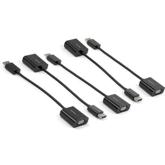 Star Tech 5-Pack DisplayPort to VGA Adapter - DisplayPort 1.2 to VGA Active Adapter - Digital DP to Analog VGA Video Converter Dongle - DisplayPort Male to VGA Female Monitor Adapter