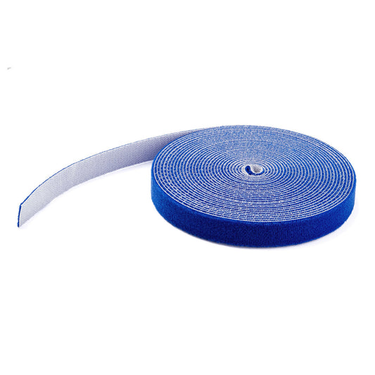 Star Tech 25ft Hook and Loop Roll - Cut-to-Size Reusable Cable Ties - Bulk Industrial Wire Fastener Tape /Adjustable Fabric Wraps Blue / Resuable Self Gripping Cable Management Straps
