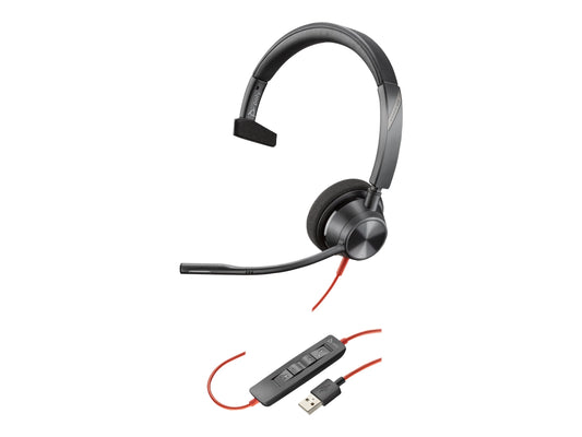 HP POLY BLACKWIRE 3315 MS , MONO CORDED HEADSET USB-A